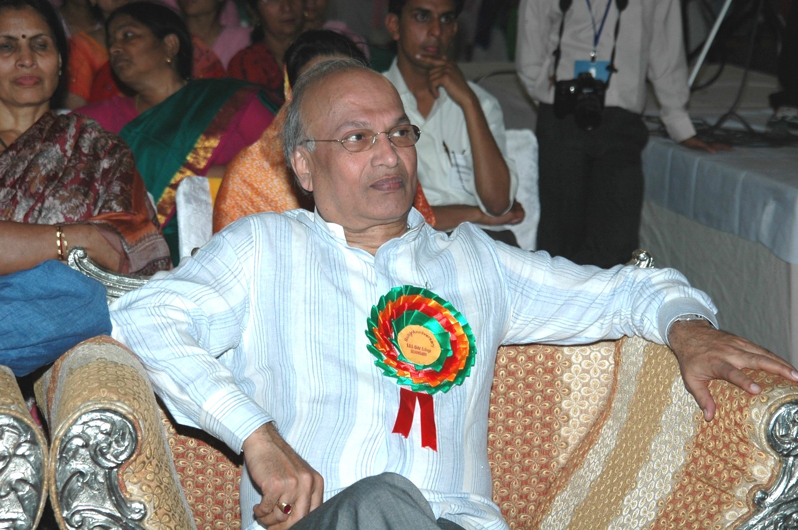 Chairman, Mr. Nirmal Sethia watching the programme at SDS College