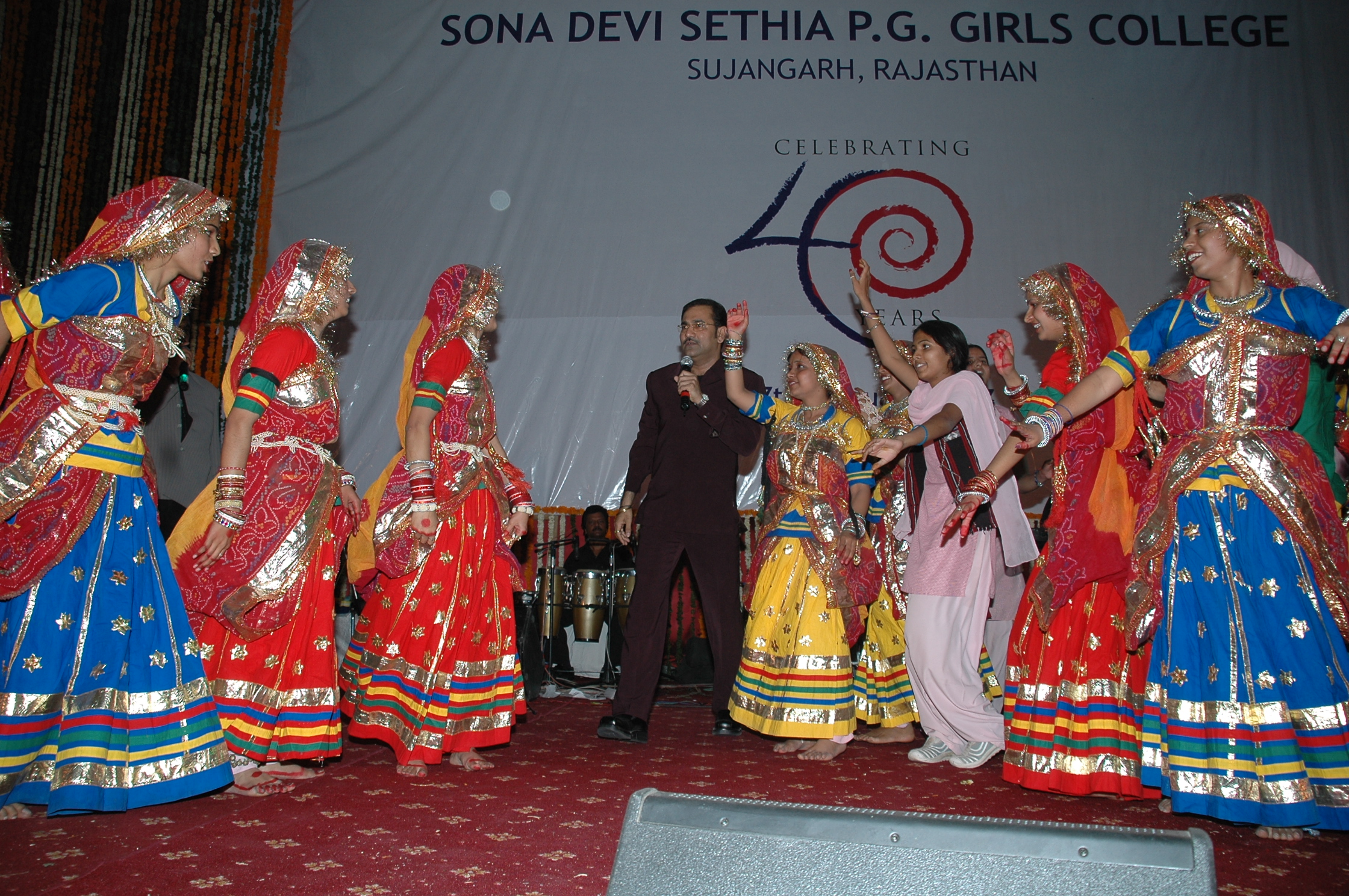Girls of SDS College Dancing with Mr. Sudesh Bhosale